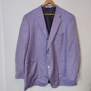 Samuelsohn SB Austin Cashmere Silk Blend Surgeon Cuff Blazer Size 52 Long